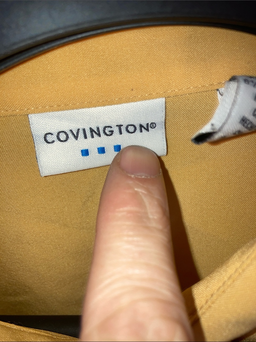 Covington Mustard Yellow Button/Zip Top - Picture 2 of 4